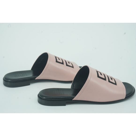 Givenchy 4G Pink Black Logo Flat Mule Slide Sandals SZ 36.5 NIB $825 - Picture 12 of 12